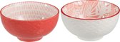J-Line Kom Tropical Porselein Koraal Rood Small Assortiment Van 2