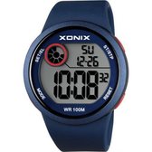Blauw Xonix digitaal heren horloge GJC-004 waterdicht