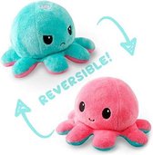 Octopus Plushie Omkeerbaar Mood Emotie Knuffel - Blauw /Roze - 2 Kleuren