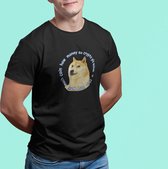 Dogecoin Meme Coin T-Shirt | Bitcoin Ethereum BlockChain Crypto | Cryptocurrency | Grappig Humor | Unisex Maat S Zwart