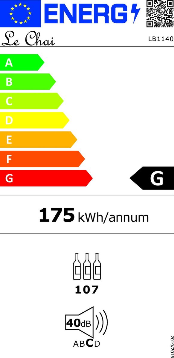Le Chai PRO LB1140 Wijnkoelkast 107 Flessen - afbeelding 2