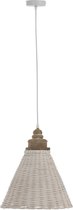 J-Line Hanglamp Conisch Rotan Wit