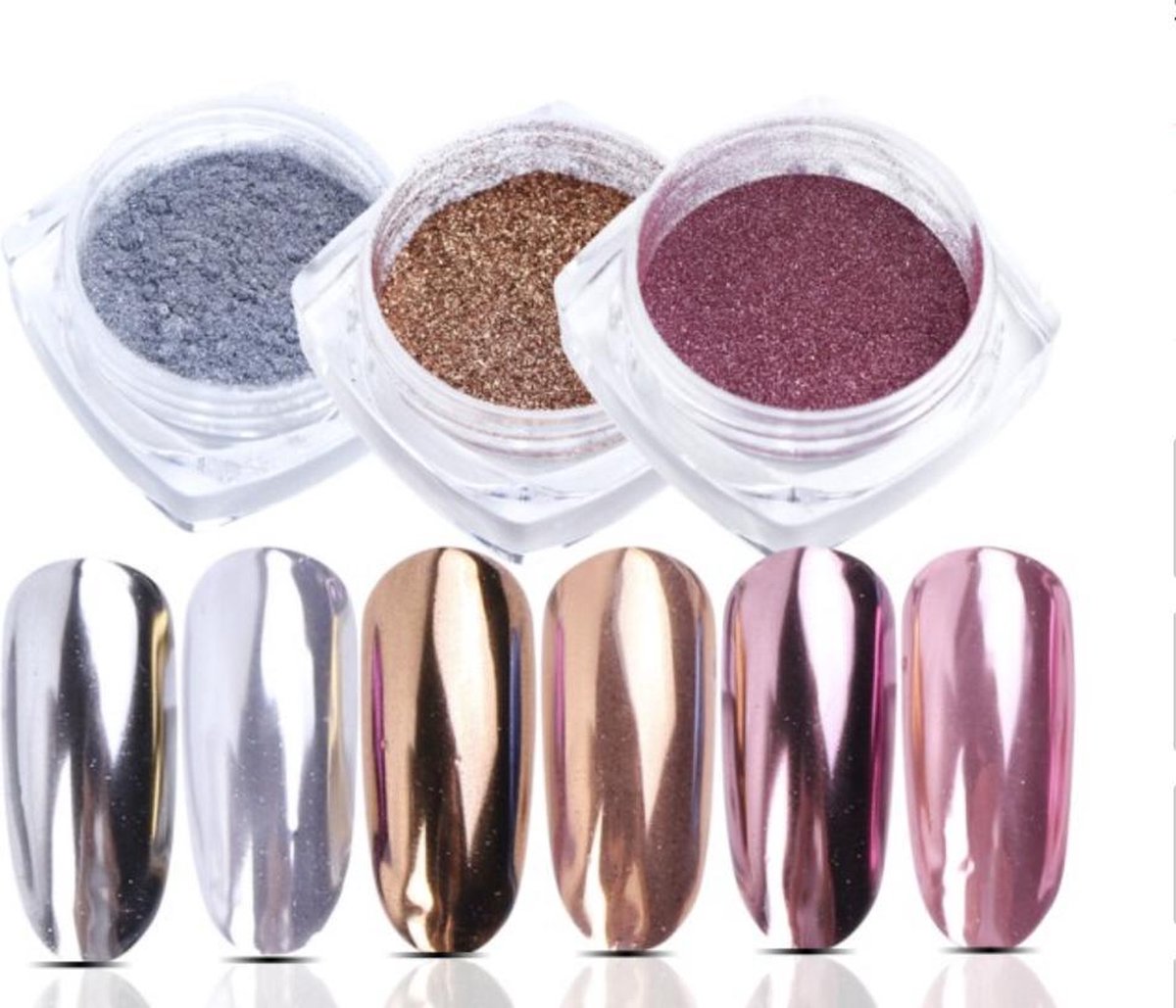 Goedkoopste GUAPÀ - Holografische Glitter Poeder Set - Roze & Zilver & Goud - Nail Art & Nagel Decoratie- 3 stuks