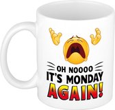 Oh no its Monday again kado mok / beker wit - cadeau collega