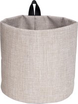 Bigso Box of Sweden Canvas opbergzak met ophanglus Ø 17 cm beige - Beige - Opvouwbaar