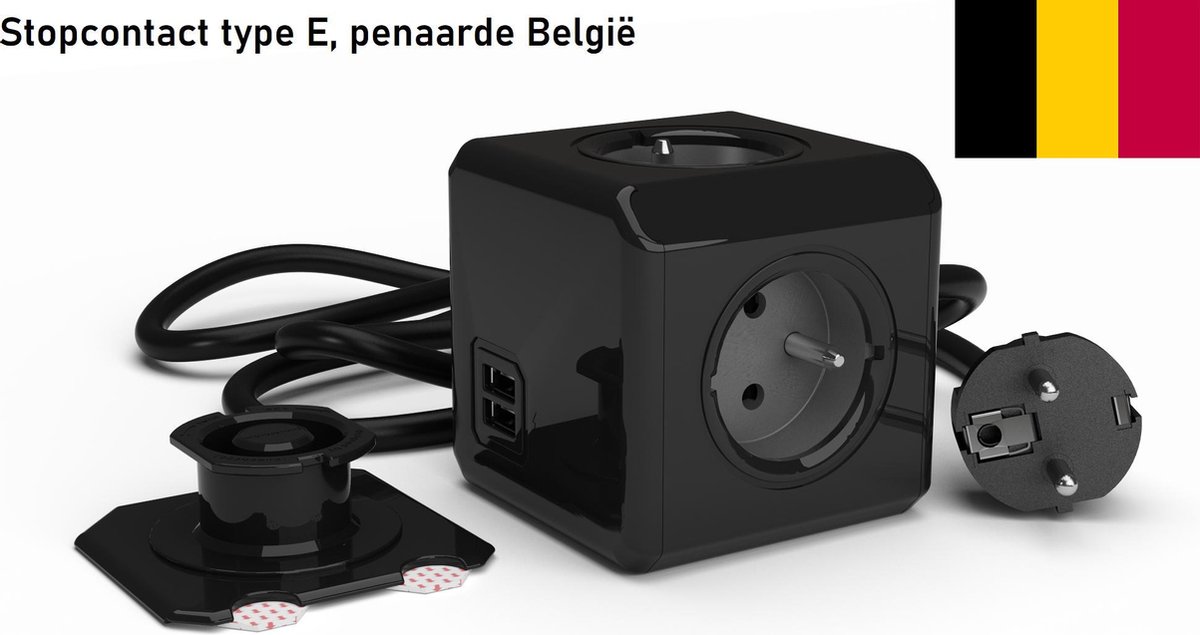 PowerCube Extended Duo USB - 3 meter kabel - Zwart/Grijs - Limited Edition  - 3... | bol.com