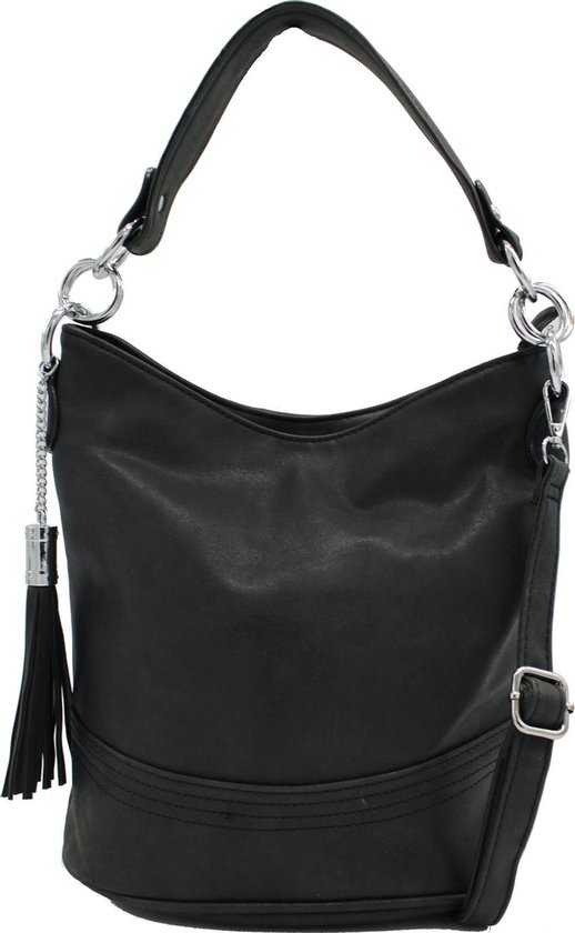 LEABAGS Handtas voor dames, schoudertas van hoogwaardig echt leer, schoudertas, handtas voor werk, universiteit, school en vrije tijd, groef, L