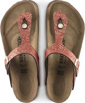 Birkenstock Gizeh Dames Slippers Shiny Python Red | Rood | Microvezel | Maat 37