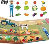 Boerderij Puzzel Magnetibook - Magneet Boek Boerderij - Plakboek Dieren en Boerderij Montessori - Boerderij Speelgoed - WoodyDoody