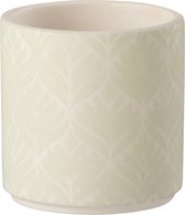 J-line Bloempot Bladmotief Dolomiet Lichtgroen/Creme Small