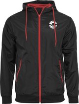 FitProWear Windrunner Heren - Maat XXXXL - Zwart/Rood - Seizoensjas - Regenjas - Windjas - Sportjas - Hardloopjas - Jacket - Jas Nylon - Herfstjas - Voorjaarsjas