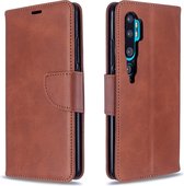 Voor Xiaomi CC9 Pro / Note 10 / Note 10 Pro Retro Lambskin Texture Pure Color Horizontale Flip PU Leather Case met houder & kaartsleuven & Wallet & Lanyard (bruin)