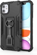 Peacock Style PC + TPU beschermhoes met flesopener voor iPhone 11 (zwart)