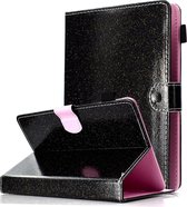 Voor 10 inch tabletvernis Glitterpoeder Horizontale flip lederen tas met houder en kaartsleuf (zwart)