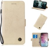 Voor Galaxy Note 10 Plus Retro horizontale flip PU lederen tas met kaartsleuven en houder (goud)