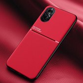 Voor Huawei nova 8 Pro 5G Classic Tilt Strip Grain Magnetisch schokbestendig PC + TPU-hoesje (rood)