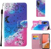 Voor Samsung Galaxy A72 5G Cross Textuur Schilderen Patroon Horizontale Flip Leren Case met Houder & Kaartsleuven & Portemonnee & Lanyard (Love Universe)