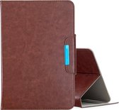 Voor 8 inch universele effen kleur horizontale flip lederen tas met kaartsleuven & houder & portemonnee (bruin)