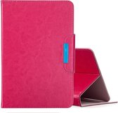 Voor 7 inch universele effen kleur horizontale flip lederen tas met kaartsleuven & houder & portemonnee (rose rood)