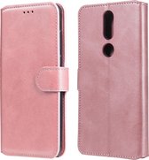 Voor Nokia 2.4 Classic Calf Texture PU + TPU Horizontale Flip Leather Case, met houder & kaartsleuven & portemonnee (Rose Gold)