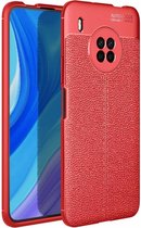 Voor Huawei Y9a Litchi Texture TPU schokbestendig hoesje (rood)