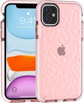 Voor iPhone 11 schokbestendig Diamond Texture TPU beschermhoes (roze)