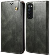 Voor Samsung Galaxy A72 5G Simple Wax Crazy Horse Texture Horizontale flip lederen tas met kaartsleuven en portemonnee (donkergroen)