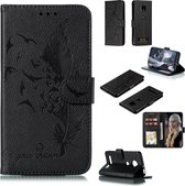 Veerpatroon Litchi Texture Horizontale Flip Leren Case met Portemonnee & Houder & Kaartsleuven Voor Motorola Moto Z4 Play (Zwart)