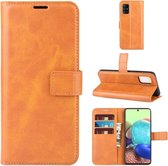 Voor Samsung Galaxy A71 5G Retro Kalfspatroon Gesp Horizontale Flip Leren Case met Houder & Kaartsleuven & Portemonnee (Geel)