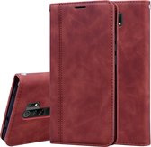 Voor Geschikt voor Xiaomi Redmi 9 Frosted Business Magnetische Horizontale Flip PU lederen tas met houder & kaartsleuf & lanyard (bruin)