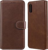 Voor Xiaomi Redmi 9A klassieke kalfsstructuur PU + TPU horizontale flip lederen tas, met houder & kaartsleuven en portemonnee (bruin)