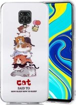 Voor Xiaomi Redmi Note 9 Pro Lichtgevende TPU zachte beschermhoes (katten)