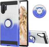 Voor Galaxy Note 10+ 2 in 1 pc + TPU beschermhoes met 360 graden roterende ringhouder (zilverblauw)