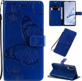 Voor Xiaomi Mi 9 Pro Pressed Printing Butterfly Pattern Horizontale Flip PU lederen tas met houder & kaartsleuven & portemonnee & lanyard (blauw)