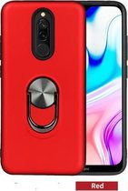 Voor Xiaomi Redmi 8360 roterende multifunctionele stent PC + TPU-hoes met magnetische onzichtbare houder (rood)