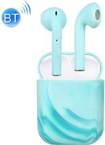 InPods 12 TWS Bluetooth 5.0 Marmerpatroon Draadloze Bluetooth-oortelefoon met magnetische attractie oplaaddoos, ondersteuning Touch & bilaterale oproep (blauw)
