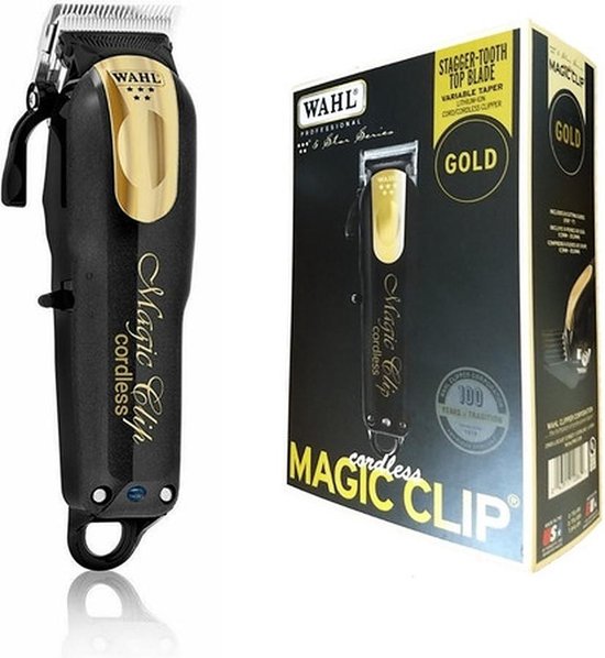 Wahl Pro 2pc Limited Edition Gold Combo by ibs - Gold Magic clip Cordless,  Gold Detailer li Cordless