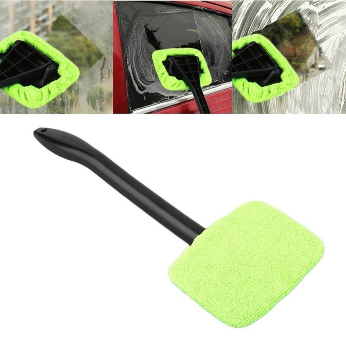 Goedkoopste Auto raam cleaner borstel -Raamwisser Auto - Window Cleaner -Raamwissers- Raamtrekker- Auto Wasbare Borstel - Microfiber - Auto Window Cleaner Lange Handvat - Ruitenwisser Cleaner Doek