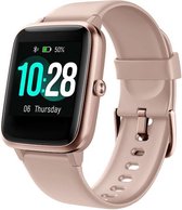 Smartwatch ID205L | 2021 | Sportfunctie |Hartslagritme |Bloeddrukmeter | Onstannpingsmelder | Alarm | Muziek afspelen | 2021| Timer | IOS / Android| ROSÉ-goud