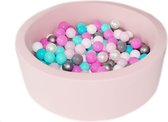 Ballenbad 90x30cm inclusief 200 ballen - Roze: wit, parel, grijs, zilver, oud roze