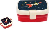 Rex Lunch set met Brooddoos en mini snackdoosje met kleppen - Space raket