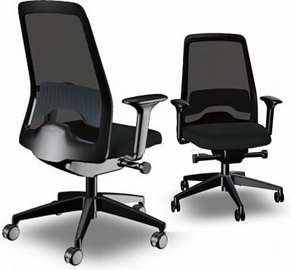 Thuiswerk bureaustoel Easy4Office Everyday 211 zwart gestoffeerd, NEN-EN1335, gemonteerd geleverd, 10 jaar garantie