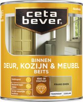 CetaBever Binnen Deur, Kozijn & Meubel Beits - Zijdeglans - Frans Eiken - 750 ml