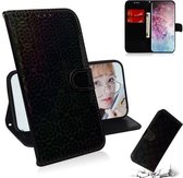 Voor Galaxy Note 10 Pro / 10+ Effen Kleur Kleurrijke Magnetische Gesp Horizontale Flip PU Leren Case met Houder & Kaartsleuven & Portemonnee & Lanyard (Zwart)