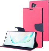 Voor Galaxy Note 10 MERCURY GOOSPERY FANCY DAGBOEK Horizontale Flip lederen tas met houder & kaartsleuven & portemonnee (Rose Red)