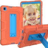 Voor Samsung Galaxy Tab A 8.4 (2020) / T307 Contrastkleur Robot Schokbestendig siliconen + pc-beschermhoes met houder (oranje blauw)