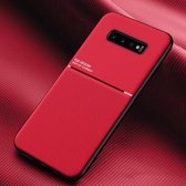 Voor Samsung Galaxy S10 + Classic Tilt Strip Grain Magnetisch Schokbestendig PC + TPU-hoesje (rood)