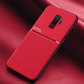Voor Samsung Galaxy S9 + Classic Tilt Strip Grain Magnetisch Schokbestendig PC + TPU Case (Rood)