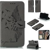 Veerpatroon Litchi Texture Horizontale Flip Leren Case met Portemonnee & Houder & Kaartsleuven voor Galaxy Note 10 (Grijs)
