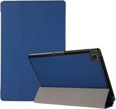 3-vouw huidtextuur horizontaal flip TPU + PU lederen tas met houder voor Samsung Galaxy Tab A7 10.4 (2020) T500 / T505 (marineblauw)
